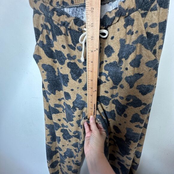 Entro Muted Tan and Black Cheetah Print Drawstring Jogger Pants With Pockets L - Picture 11 of 14